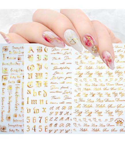 Amazon.co.jp: LANODO 12枚 ネイルシール アルファベット 3D 英字 英語